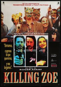 5f075 KILLING ZOE Spanish 1995 partially written by Tarantino, wacky masked people with guns!