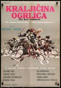5f318 THREE MUSKETEERS Yugoslavian 19x27 1974 Michael York, Alexandre Dumas, art by Ignacio Gomez!