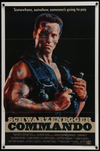5g622 COMMANDO int'l 1sh 1985 Arnold Schwarzenegger is going to make someone pay!
