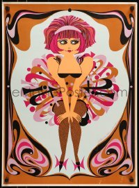 5g288 CLARA BOW 21x28 commercial poster 1968 great colorful art by Elaine Hanelock!