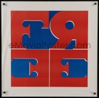 5g312 FREE 30x30 commercial poster 1974 word in red over blue background by Herbert Brown!