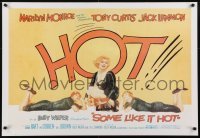 5g401 SOME LIKE IT HOT 26x38 commercial poster 1980s Monroe with Tony Curtis & Jack Lemmon!