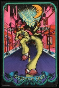 5g405 STEPPIN' OUT 23x35 commercial poster 1973 blacklight art of groovy man by B. Hoormann!