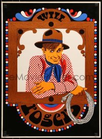 5g417 WILL ROGERS 21x28 commercial poster 1968 great artwork by Elaine Hanelock!