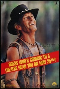 5g627 CROCODILE DUNDEE II teaser 1sh 1988 cool different image of Paul Hogan laughing!