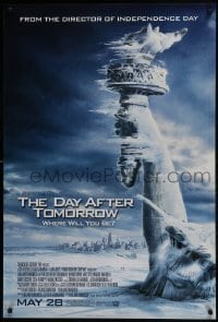 5g635 DAY AFTER TOMORROW style AS advance 1sh 2004 art of Statue of Liberty frozen in tidal wave!