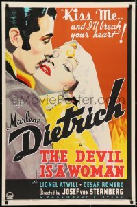5g643 DEVIL IS A WOMAN S2 recreation 1sh 2001 best art of Marlene Dietrich, she'll break your heart!