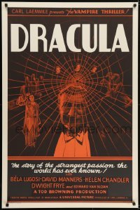 5g654 DRACULA S2 recreation 1sh 1999 Tod Browning, most classic vampire Bela Lugosi, best horror!