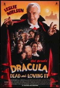 5g655 DRACULA DEAD & LOVING IT advance DS 1sh 1995 Mel Brooks, Leslie Neilsen as a wacky vampire!
