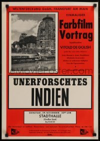 5g011 L'INDE INEXPLOREE German 17x24 1954 Vitold de Golish & Pierre Rambach exotic travelogue!