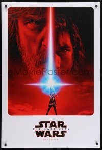 5g765 LAST JEDI teaser DS 1sh 2017 Star Wars, incredible sci-fi image of Hamill, Driver & Ridley!