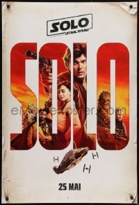 5g903 SOLO int'l French language teaser DS 1sh 2018 A Star Wars Story, Ehrenreich, art of top cast!