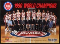 5g442 DETROIT PISTONS 18x25 special poster 1990 the World Champions, basketball, one of the greats!