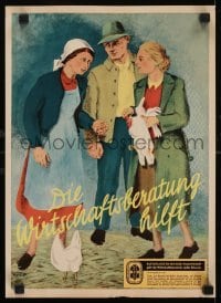 5g444 DIE WIRTSCHAFTSBERATUNG HILFT 12x17 German special poster 1952 Auswertungs und Informationsdienst!