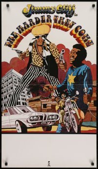 5g463 HARDER THEY COME 20x35 special poster 1973 Jimmy Cliff, Jamaican reggae music crime thriller!