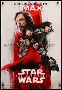 5g256 LAST JEDI IMAX mini poster 2017 Star Wars, Hamill, Fisher, Ridley, Driver, cast montage!