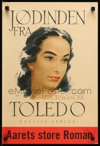 5g153 LION FEUCHTWANGER 14x21 Danish advertising poster 1950s promoting The Jewess from Toledo!