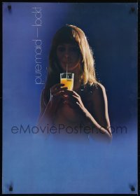 5g158 PURE MAID LOCKT 24x33 German advertising poster 1970s image of a naked woman drinking!