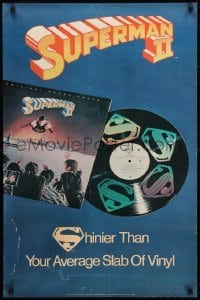 5g128 SUPERMAN II 23x35 music poster 1981 Christopher Reeve, Terence Stamp, over New York City!