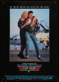 5g266 TOP GUN mini poster 1986 great image of Tom Cruise & Kelly McGillis, Navy fighter jets!