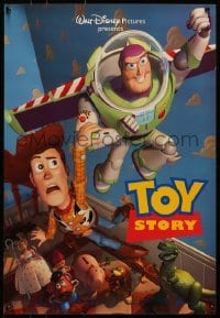 5g527 TOY STORY 19x27 special poster 1995 Disney & Pixar cartoon, images of Buzz, Woody & cast!