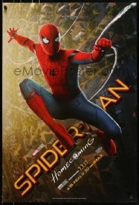 5g912 SPIDER-MAN: HOMECOMING teaser DS 1sh 2017 Tom Holland swinging over New York City!