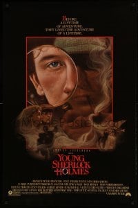 5g997 YOUNG SHERLOCK HOLMES 1sh 1985 Steven Spielberg, Nicholas Rowe, really cool detective art!