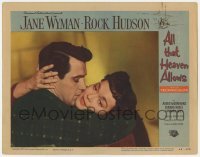 5h159 ALL THAT HEAVEN ALLOWS LC #4 1955 romantic c/u of Rock Hudson & Jane Wyman, Douglas Sirk!