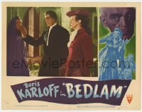 5h185 BEDLAM LC 1946 Boris Karloff between Joan Newton & Anna Lee, produced by Val Lewton!