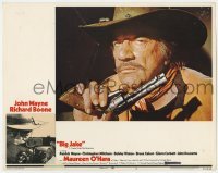 5h193 BIG JAKE LC #3 1971 great super close portrait of cowboy Richard Boone holding his gun!