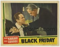 5h202 BLACK FRIDAY LC 1940 mad scientist Boris Karloff turns Stanley Ridges into a Jekyll & Hyde!