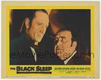 5h204 BLACK SLEEP LC #6 1956 c/u of Basil Rathbone & Akim Tamiroff, terror-drug wakes the dead!