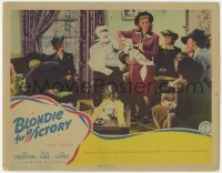 5h207 BLONDIE FOR VICTORY LC 1942 Dagwood didn't agree to Penny Singleton bandaging him up!