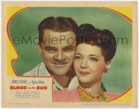5h211 BLOOD ON THE SUN LC 1945 best smiling portrait of James Cagney & Sylvia Sidney!