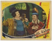 5h216 BOHEMIAN GIRL LC 1936 Oliver Hardy w/opera glasses tells Stan Laurel his face seems familiar!