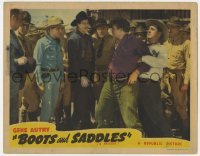 5h219 BOOTS & SADDLES LC R1940s cowboy hero Gene Autry watches Smiley Burnette restrain bad guy!