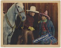 5h220 BOOTS OF DESTINY LC 1937 c/u of cowboys Ken Maynard & Vince Barnett by Tarzan the horse!