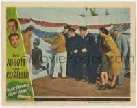 5h237 BUCK PRIVATES COME HOME LC #6 1947 Bud Abbott shows Pendleton, MacBride & others hole in fence!