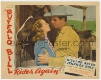 5h238 BUFFALO BILL RIDES AGAIN LC #4 1947 romantic close up of Richard Arlen & Jennifer Holt!