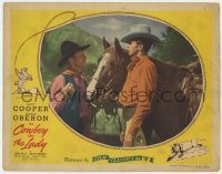 5h287 COWBOY & THE LADY LC R1944 close up of Gary Cooper staring at other cowboy by his horse!