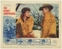 5h306 DEADLY COMPANIONS LC #7 1961 first Sam Peckinpah, cowboy Brian Keith looks at Maureen O'Hara!