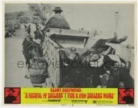 5h373 FISTFUL OF DOLLARS/FOR A FEW DOLLARS MORE LC #7 1969 Clint Eastwood hauling off dead bodies!