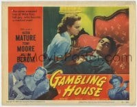5h402 GAMBLING HOUSE LC #7 1951 close up of Terry Moore taking care of wounded Victor Mature!