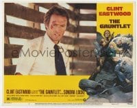 5h403 GAUNTLET LC #2 1977 close up of Clint Eastwood all beat up, Frazetta border art!