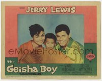 5h404 GEISHA BOY LC #1 1958 portrait of Jerry Lewis & Nobu McCarthy with young boy!