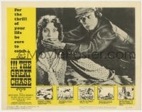 5h416 GREAT CHASE LC #5 1963 great close up of Buster Keaton silencing scared Marion Mack!