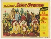 5h417 GREAT SIOUX UPRISING LC #6 1953 Jeff Chandler & Faith Domergue with Native American Indians!
