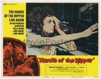 5h430 HANDS OF THE RIPPER LC #1 1971 Hammer horror, gory close up of bloodied female victim!