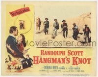 5h431 HANGMAN'S KNOT LC 1952 cool image of Randolph Scott & four others with their guns drawn!