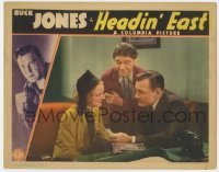 5h434 HEADIN' EAST LC 1937 c/u of Shemp Howard between Buck Jones & pretty Ruth Coleman!